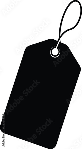 Tag – black silhouette on white background