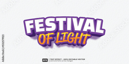Festival Of Light Editable Text Effect _ 3D Cartoon Premium Font Template