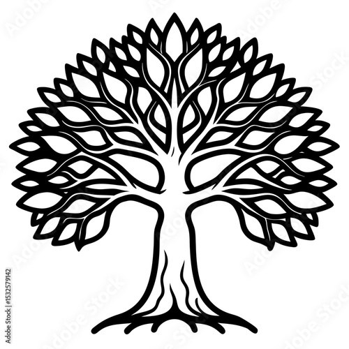 Spiritual Banyan Icon in Vector Form
