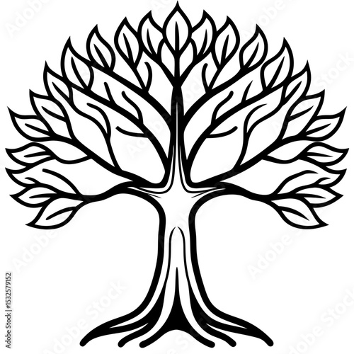 Spiritual Banyan Icon in Vector Form