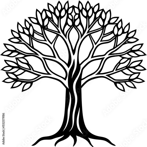 Spiritual Banyan Icon in Vector Form