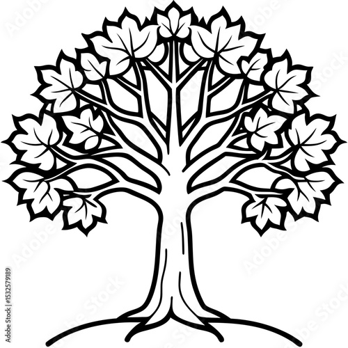 Spiritual Banyan Icon in Vector Form