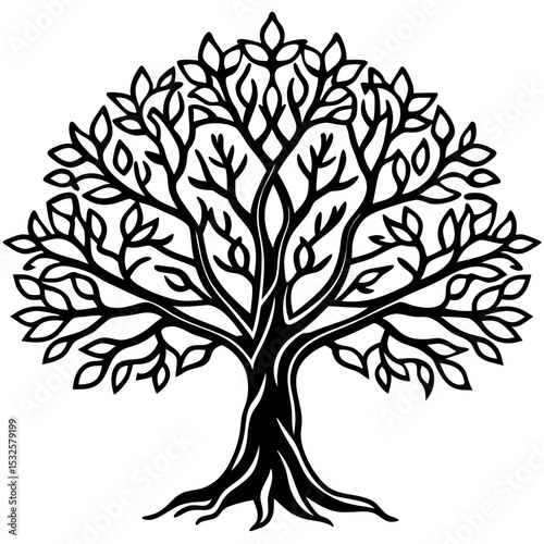 Spiritual Banyan Icon in Vector Form
