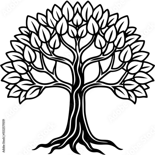 Spiritual Banyan Icon in Vector Form