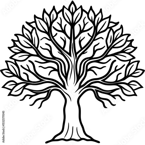 Spiritual Banyan Icon in Vector Form