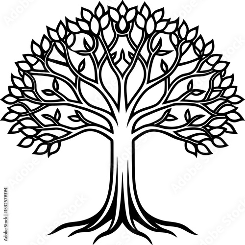 Spiritual Banyan Icon in Vector Form