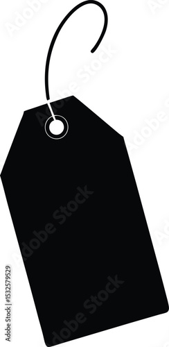 Tag – black silhouette on white background