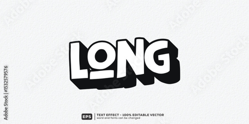 Long Shadow Editable Text Effect _ 3D Cartoon Premium Font Template