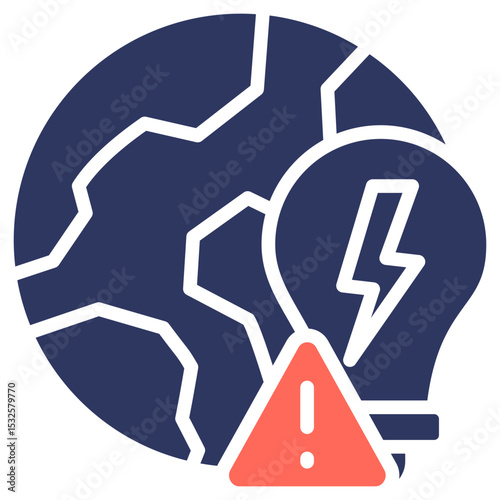 Energy Supply Shortage glyph color icon