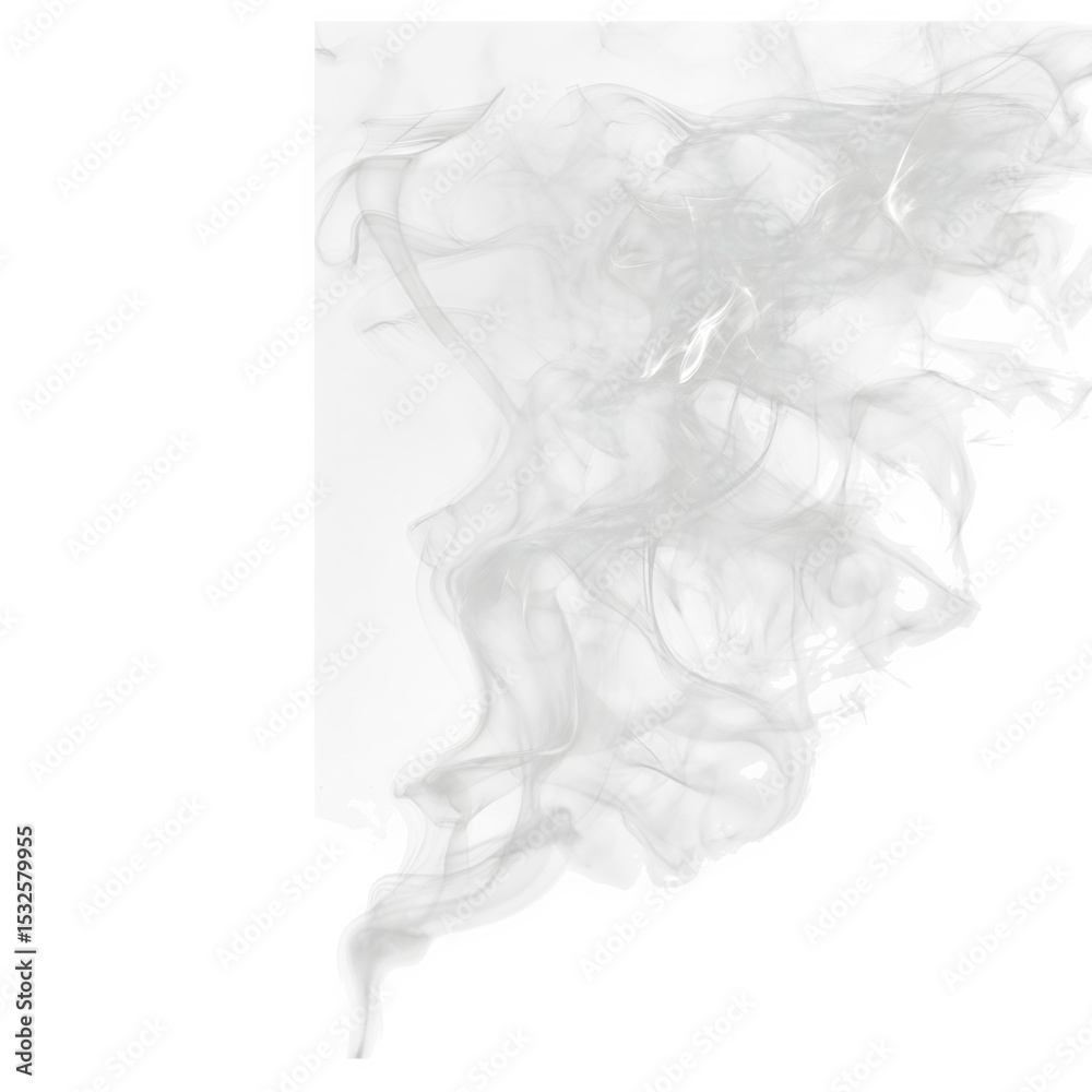 Fototapeta premium Light smoke texture with misty fog design on black background on transparent backgrounds