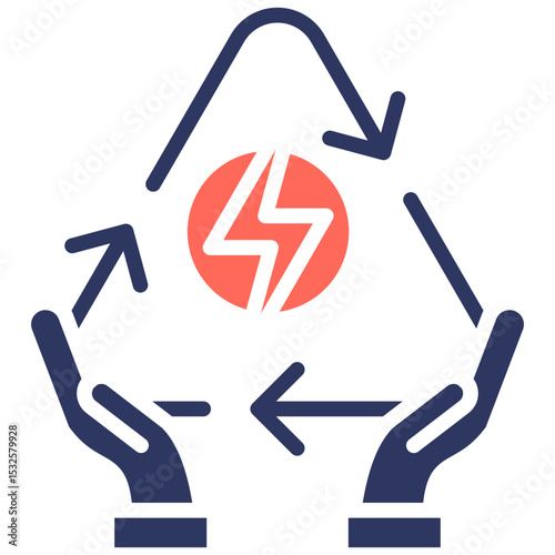 Energy Conservation glyph color icon