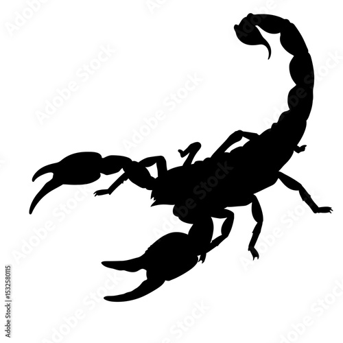 Black scorpion silhouette isolated on white background. Scorpion icon vector illustration design.