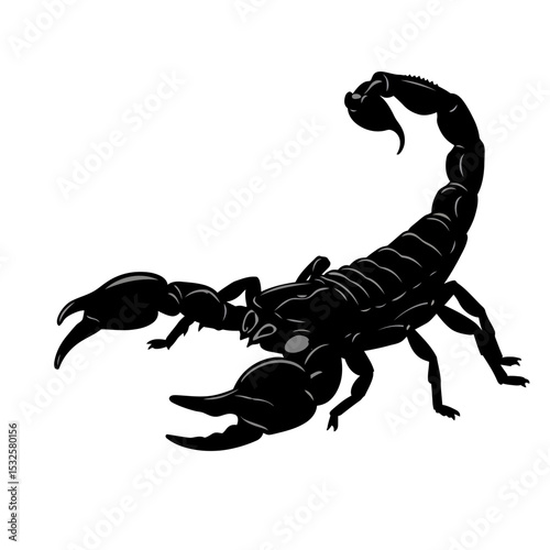 Black scorpion silhouette isolated on white background. Scorpion icon vector illustration design.