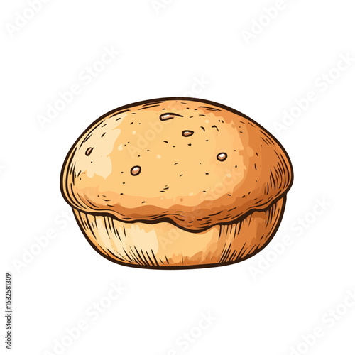 2D flat Pao De Mel Doodle vector illustration, isolated on a white background.