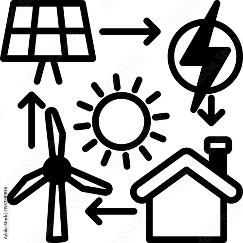 Smart Grid Technology mixed icon
