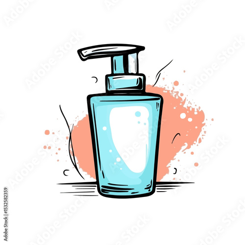 2D flat Makeup Remover Doodle vector illustration, isolated on a white background.