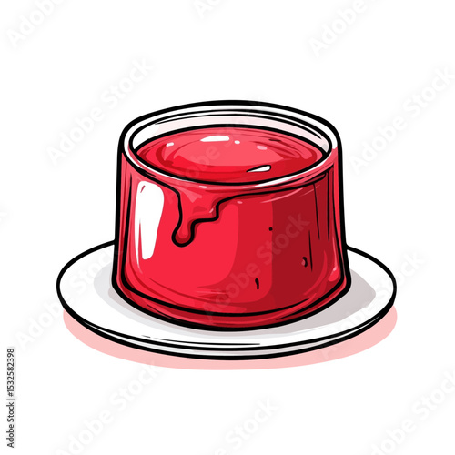 Jello Doodle illustration vector 2D flat, isolated on a white background.