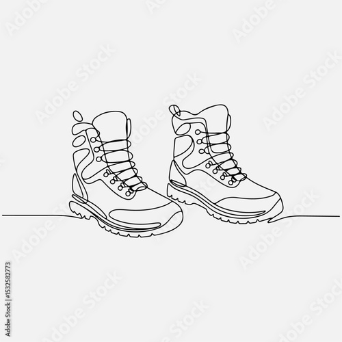 One Line Shoe Illustration