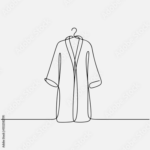  One-Line Coats Clothe Hanger Illustration