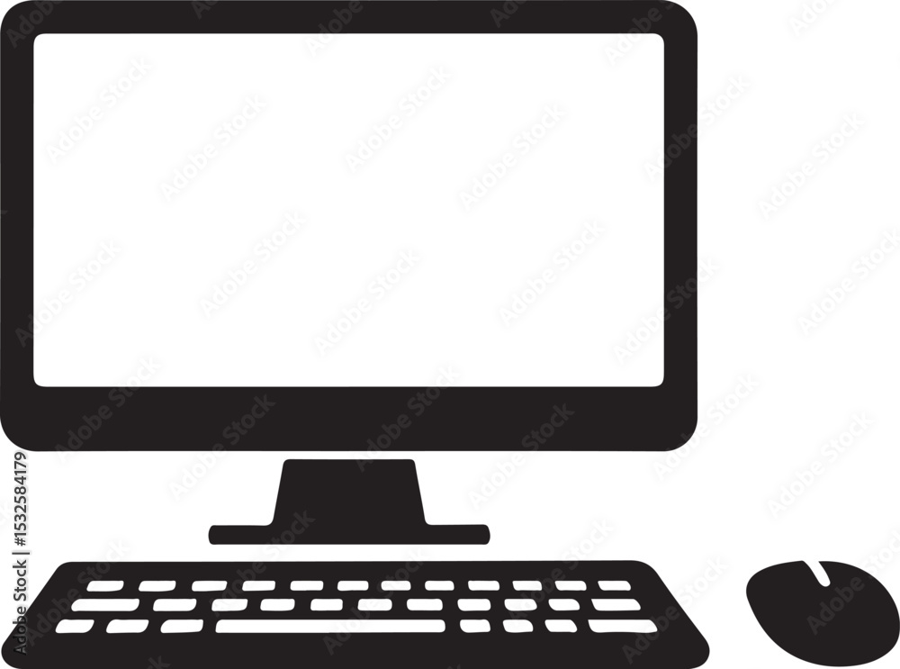 Fototapeta premium PC Monitor Silhouette Vector Design