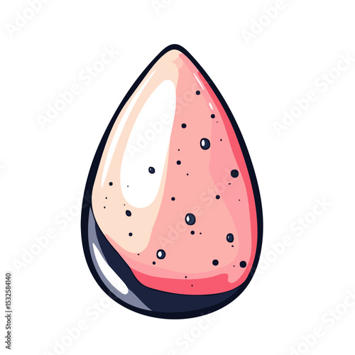 2D flat Makeup Sponge Doodle vector illustration, isolated on a white background.