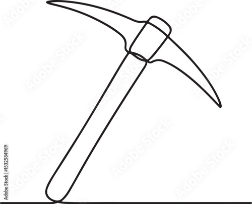 Pickaxe Labor Day Line Drawing Vector Art