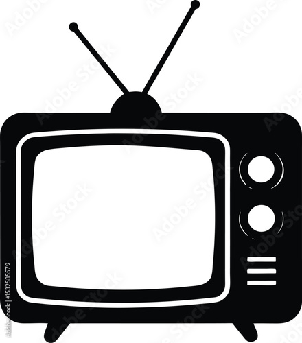Television – black silhouette on white background