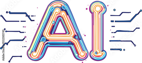 Colorful ai illustration representing artificial intelligence and technological advancements creatively.