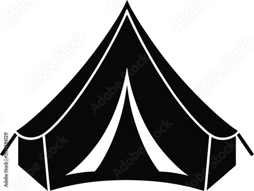 Tent – black silhouette on white background
