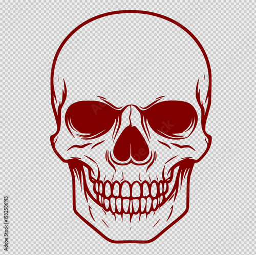 Minimalistic black outline of a human skull on a white background. A simple line art drawing without color or shading, ideal for logos, graphic elements, or monochrome design projects.