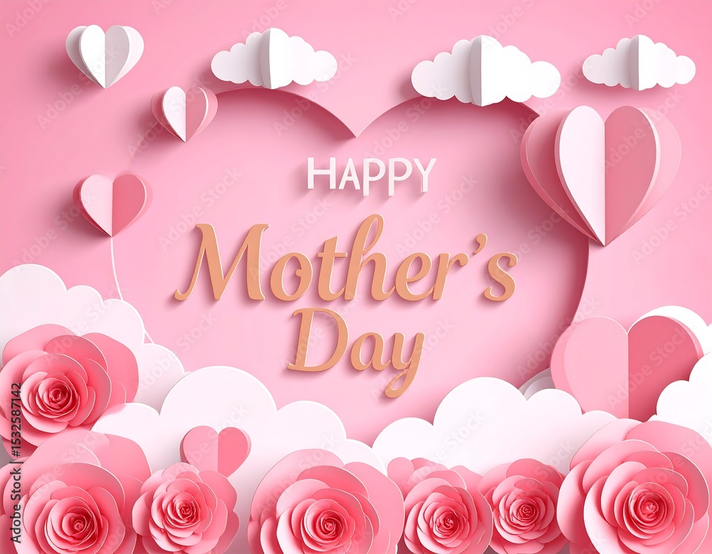 Naklejka premium Pink Mother's Day card (1)