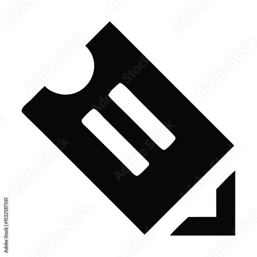 Ticket – black silhouette on white background