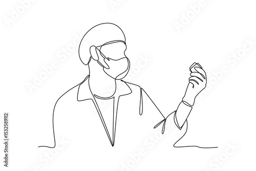 Engineer. quality control for medical companies. Hand drawn style vector design illustrations.