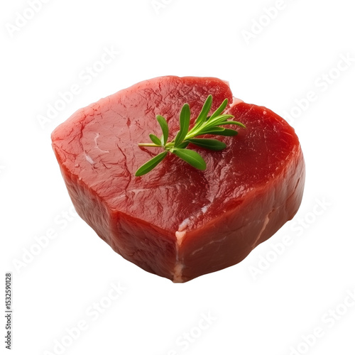 Raw beef cuts (sirloin, ribeye, ground beef) fresh with marbling on a cutting board.,  
