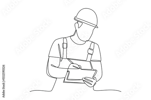 Engineer. quality control for construction companies. Hand drawn style vector design illustrations.