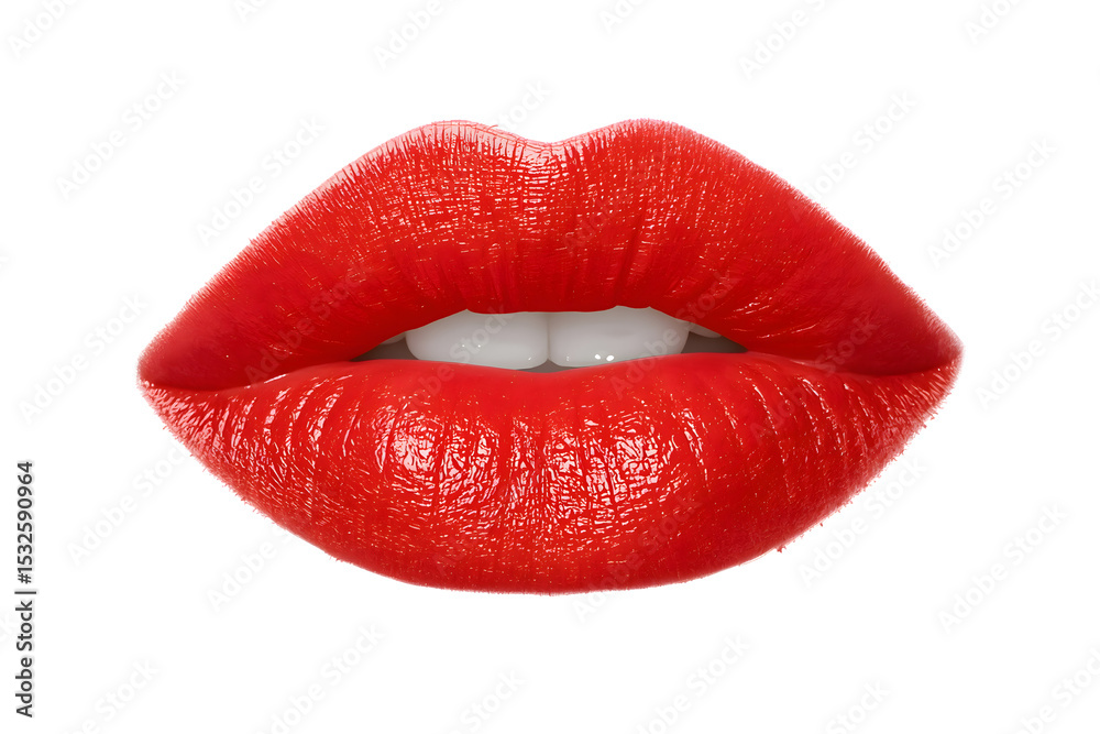 Obraz premium Close-up of vibrant red lips