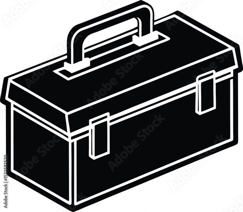 Toolbox – black silhouette on white background
