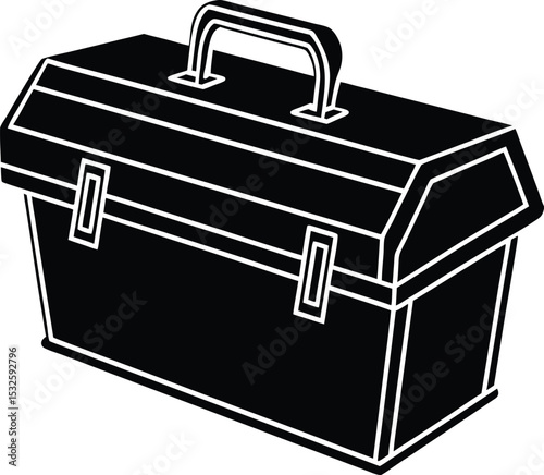 Toolbox – black silhouette on white background