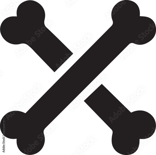 Vector of crossed bones danger icon. 