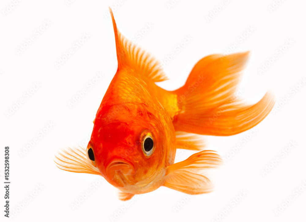 Fototapeta premium Golden fish isolated on white background
