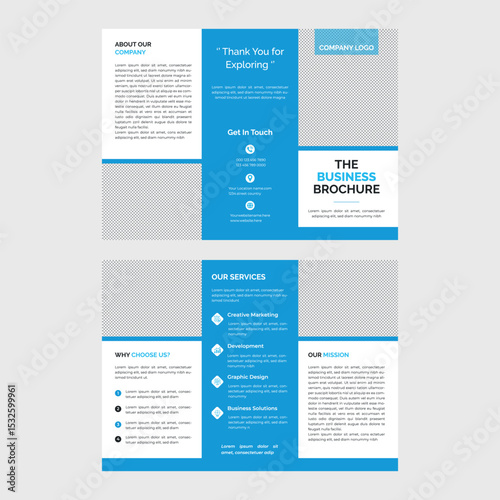 Corporate tri fold business brochure design template
