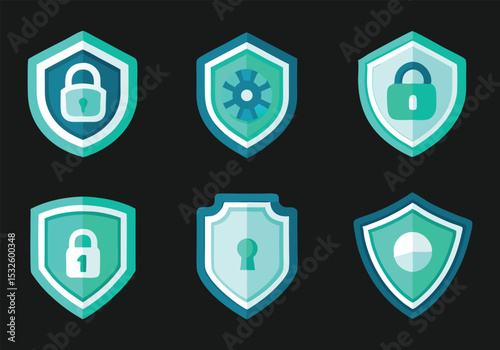 Secure Shield Icons  Flat Design Vector Graphics for Security and Protection