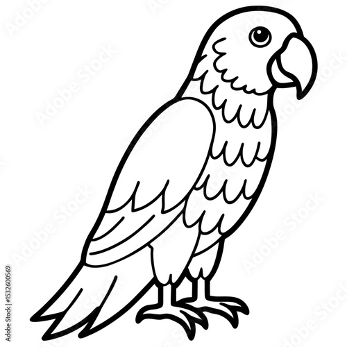 Parrot Pixel line art vector