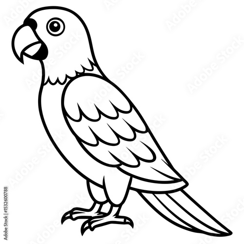 Parrot Pixel line art vector