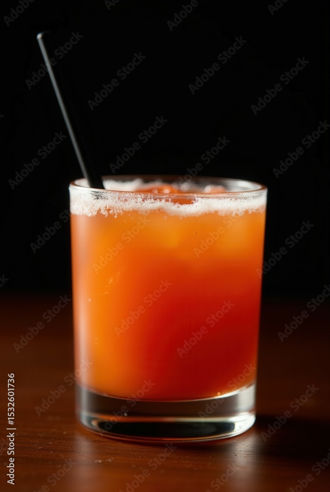 Tropical Cocktail Delight: A vibrant, expertly crafted cocktail, featuring a rich, layered effect and a straw, invites you to savor the moment with this artistic depiction of refreshment. Tropical Cocktail Delight: A vibrant, expertly crafted cocktail, featuring a rich, layered effect and a straw, invites you to savor the moment with this artistic depiction of refreshment.