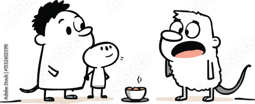 hand drawn vector illustration of a cartoon ghost