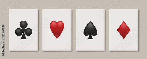Playing cards. Vector illustration isolated on dark background.