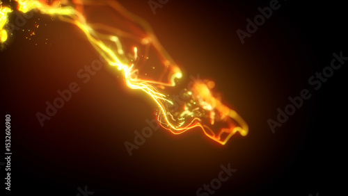 Abstract Glowing Twirl Lights Background/ Illustration of colorful and vivid swirling lights trail wallpaper and glowing particles