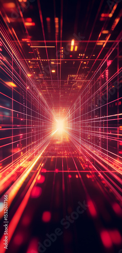 Red abstract matrix background