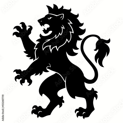 Majestic Lion Silhouette Emblem Showcasing Power and Strength in Bold Design